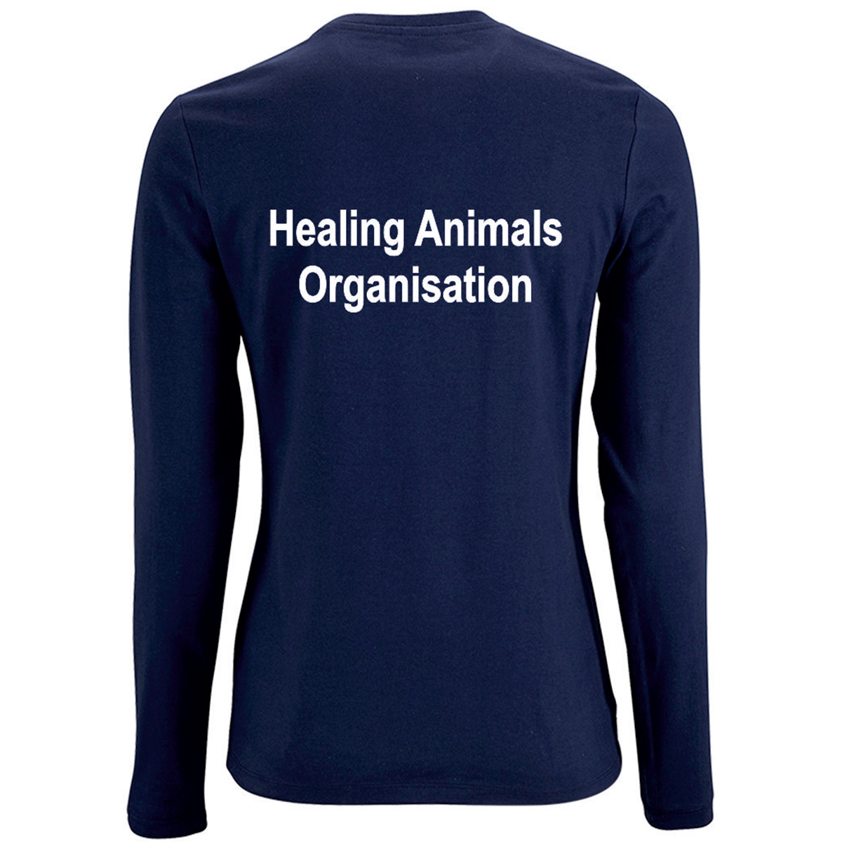 02075 Ladies Long Sleeve T-Shirt - Healing Animals Organisation - Image 2